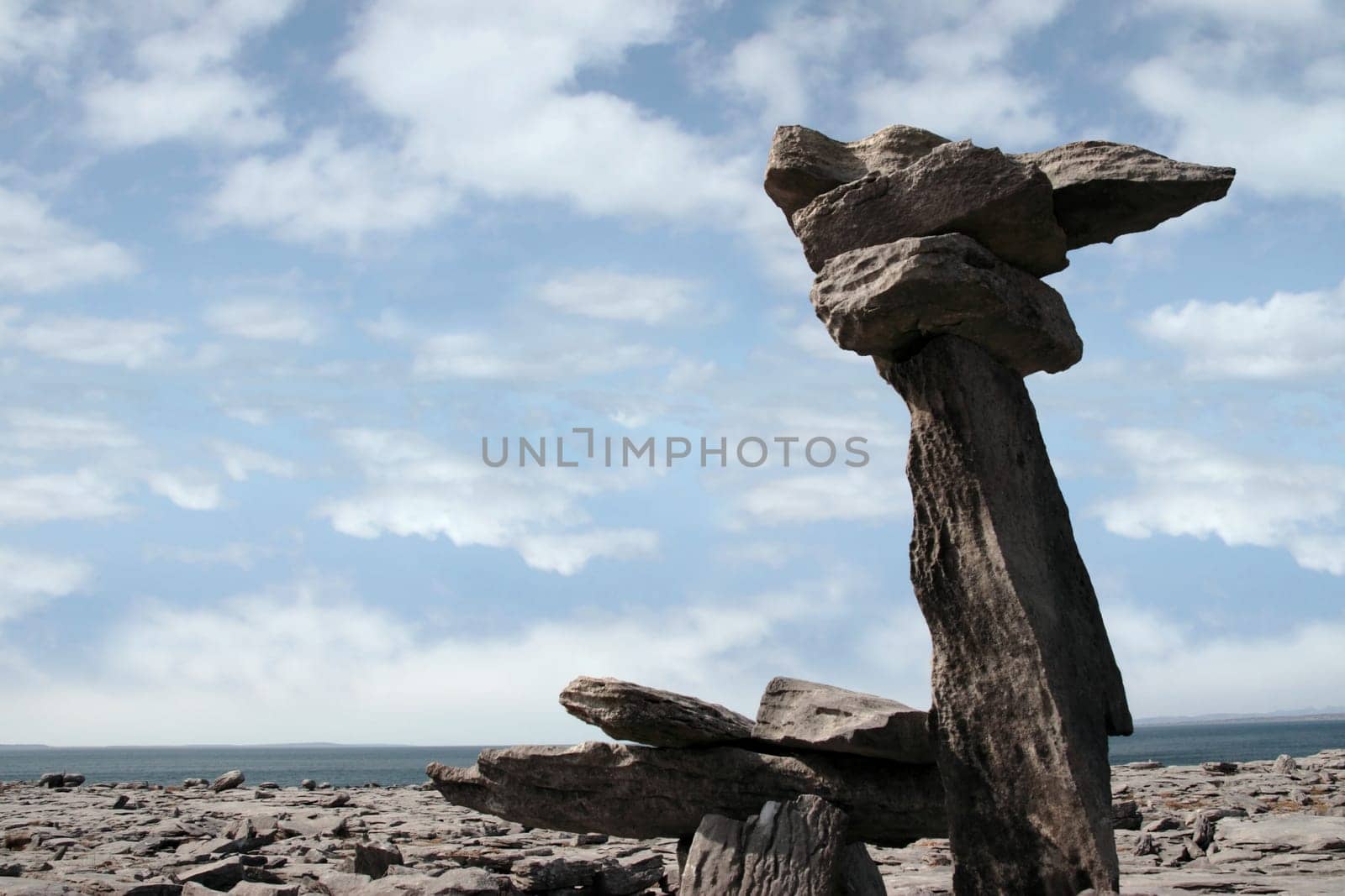 boulders in rocky landscape of the burren in county clare ireland