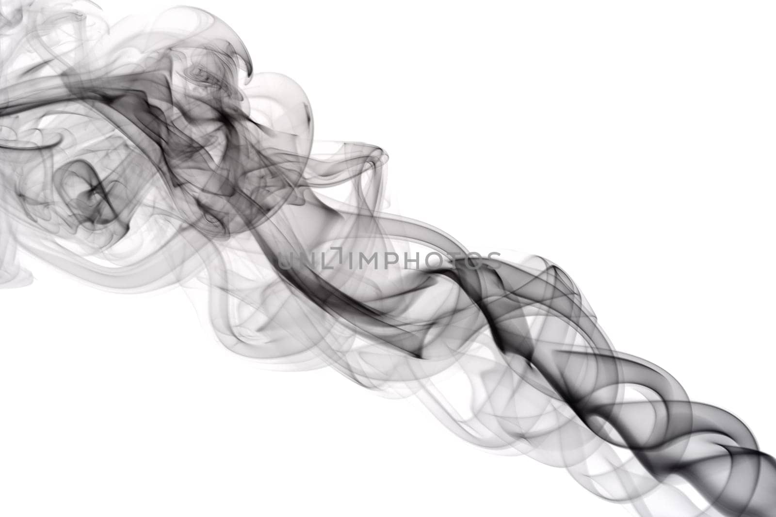 black abstract smoke on the white background