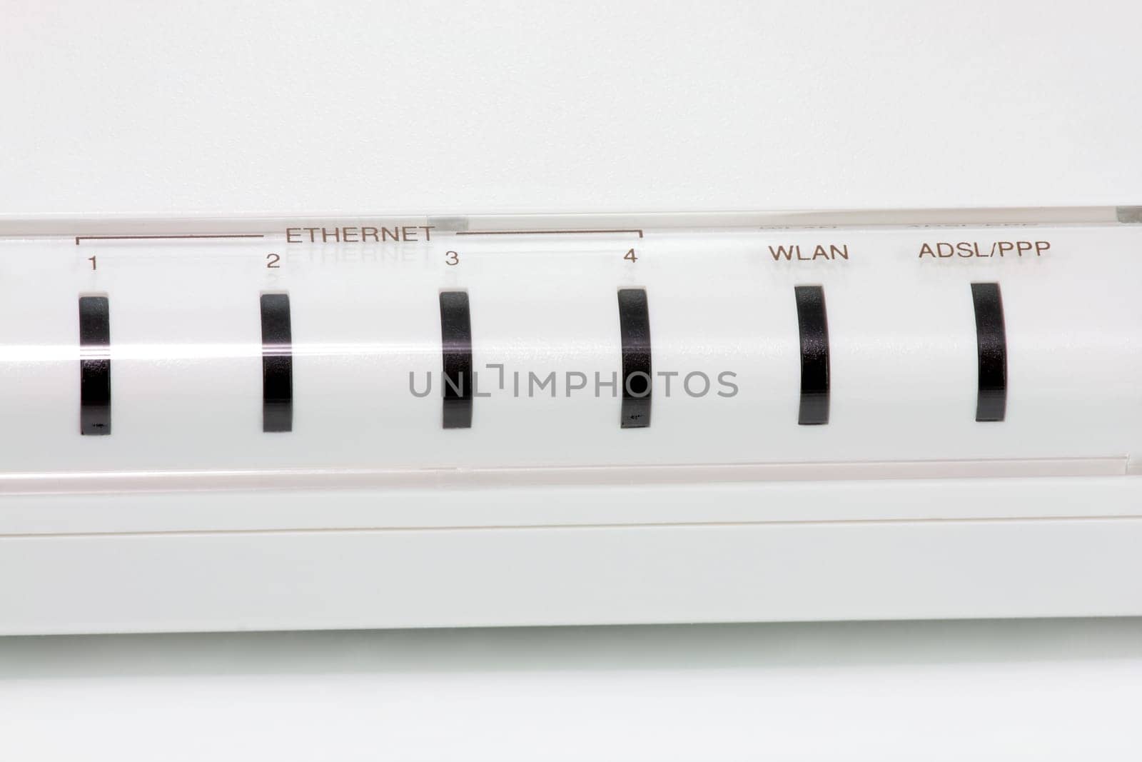 front detail of a router at home for internet connection