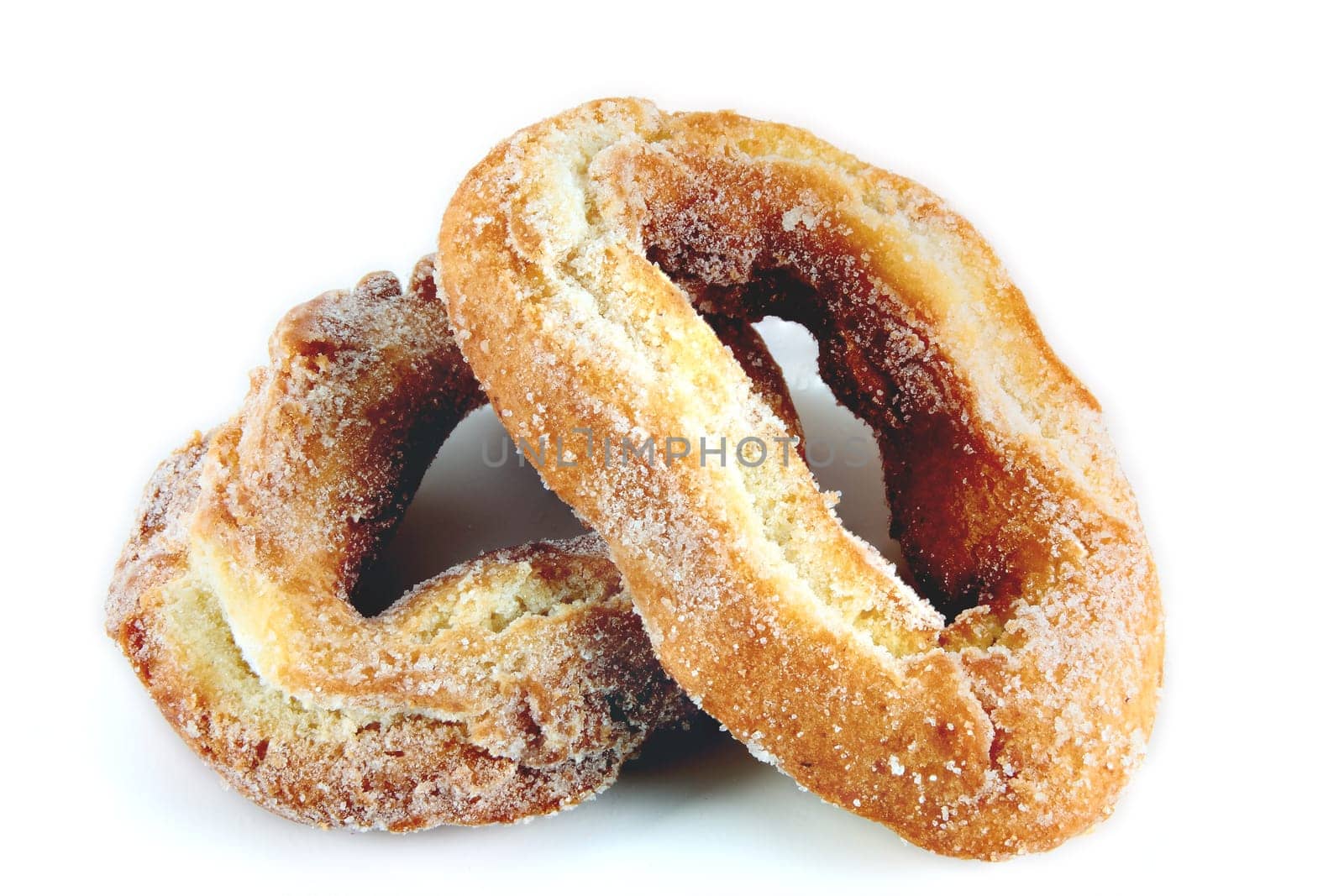traditional homemade donut with natural ingredients on white background