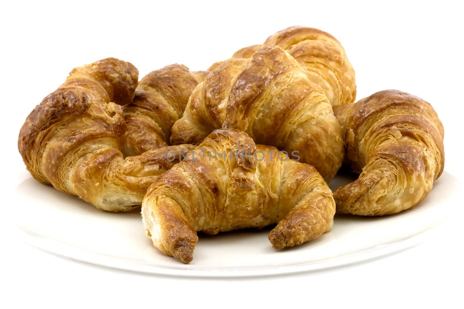 six mini croissant, Fresh Image isolated on white