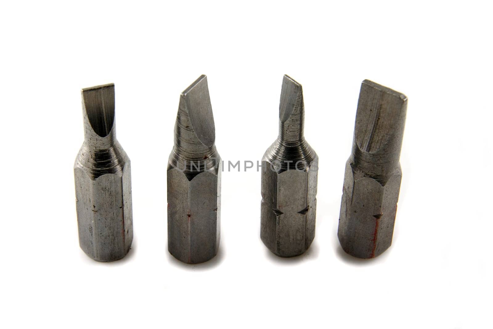 Heads for screwdriver isolated on white.