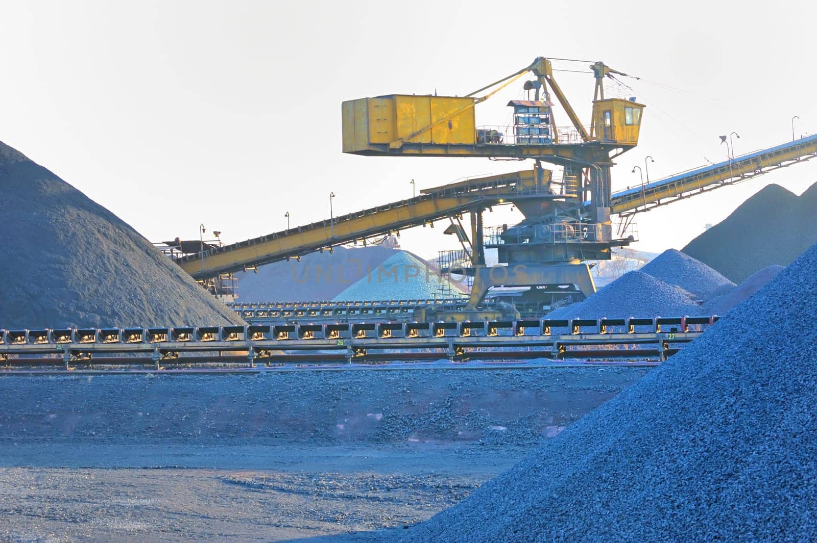 bucket wheel excavator for digging the brown coal