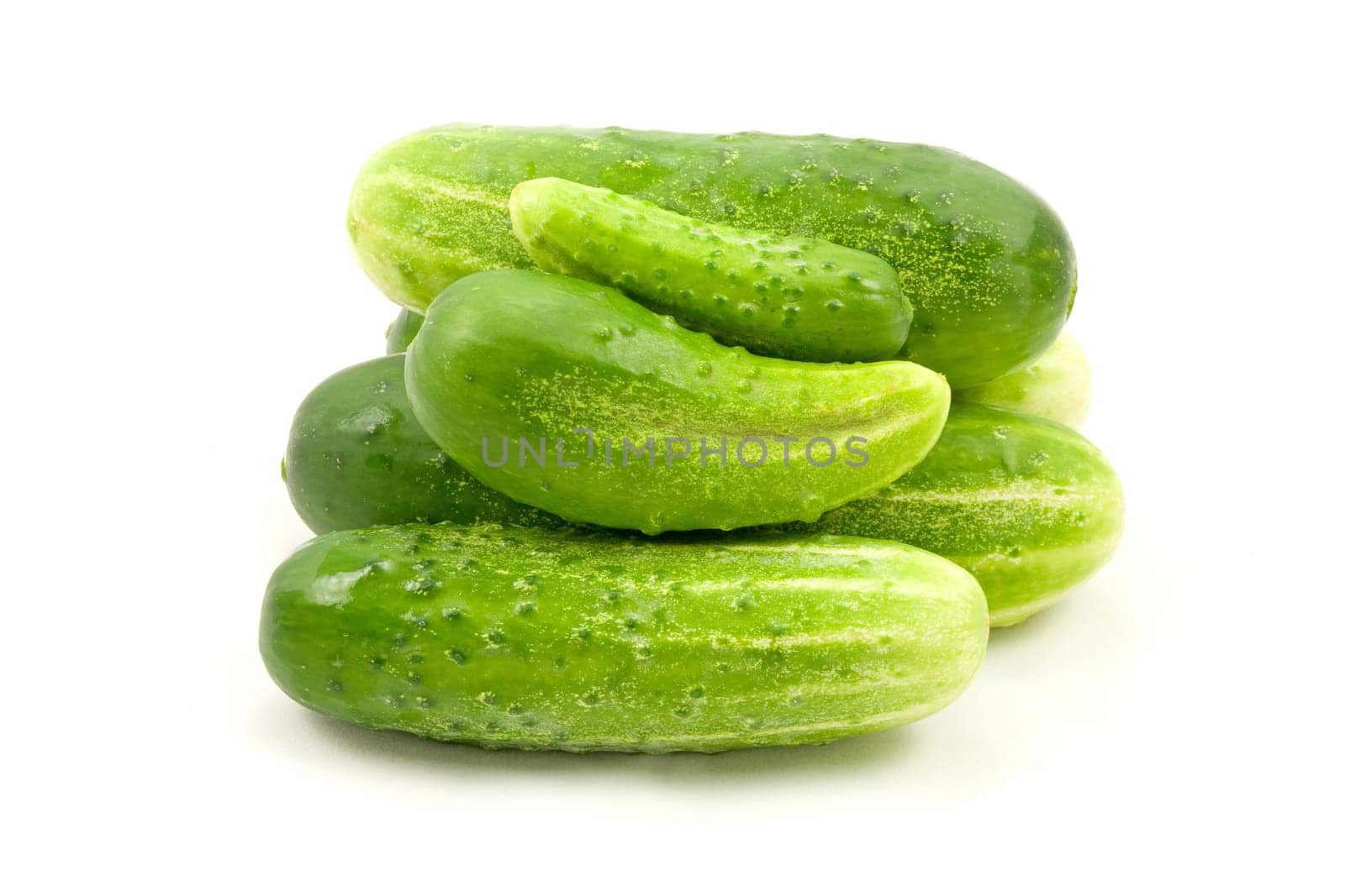 Fresh cucumber fruits isolated on white background