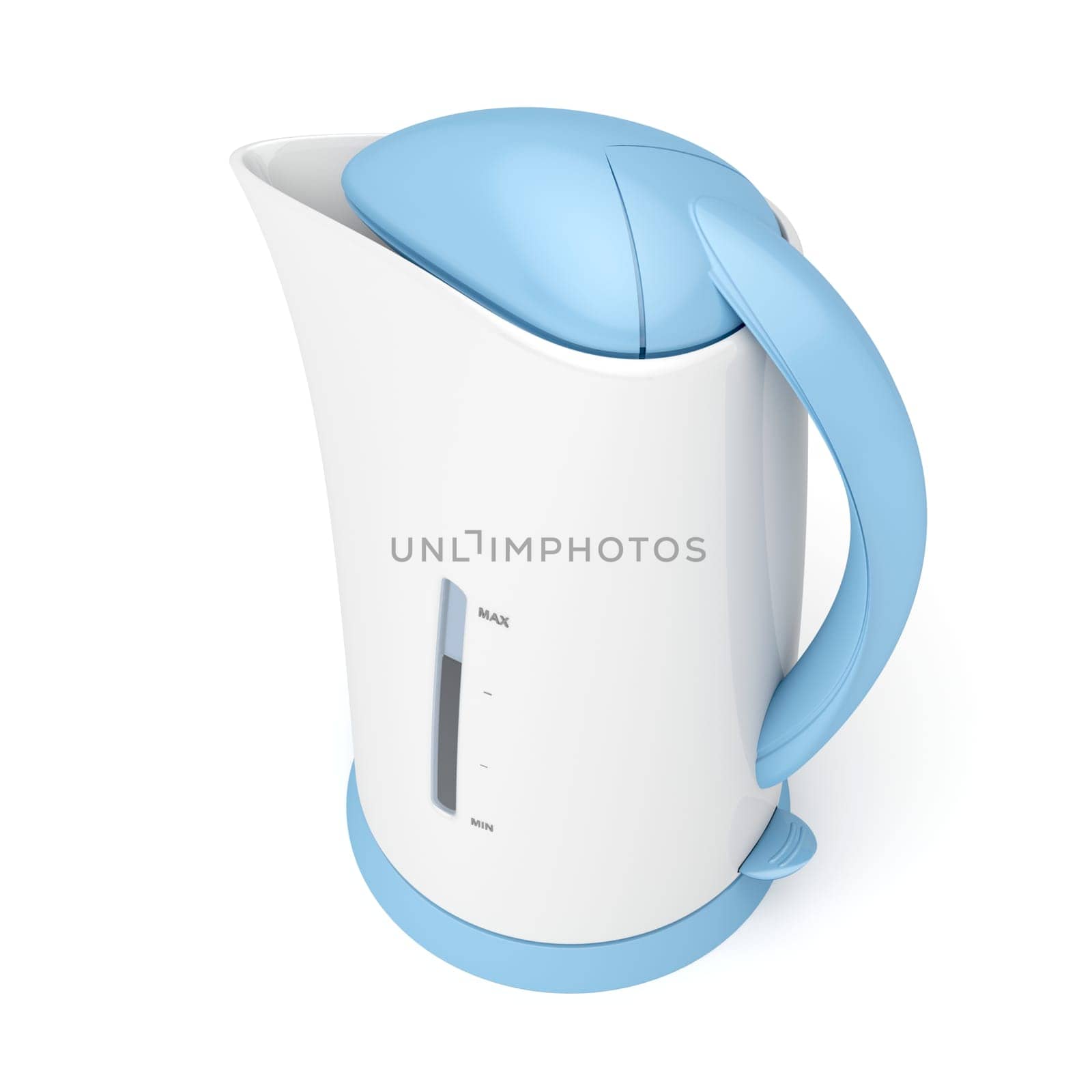 Plastic electric kettle on white background