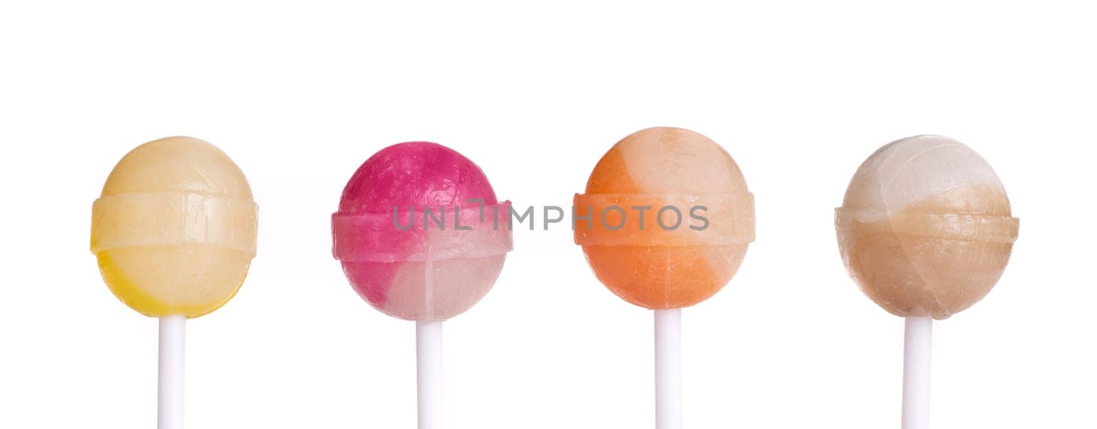 Colorful lollipop isolated on the white