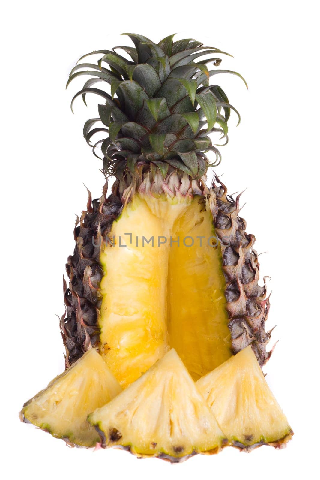 ripe pineapple isolated on white