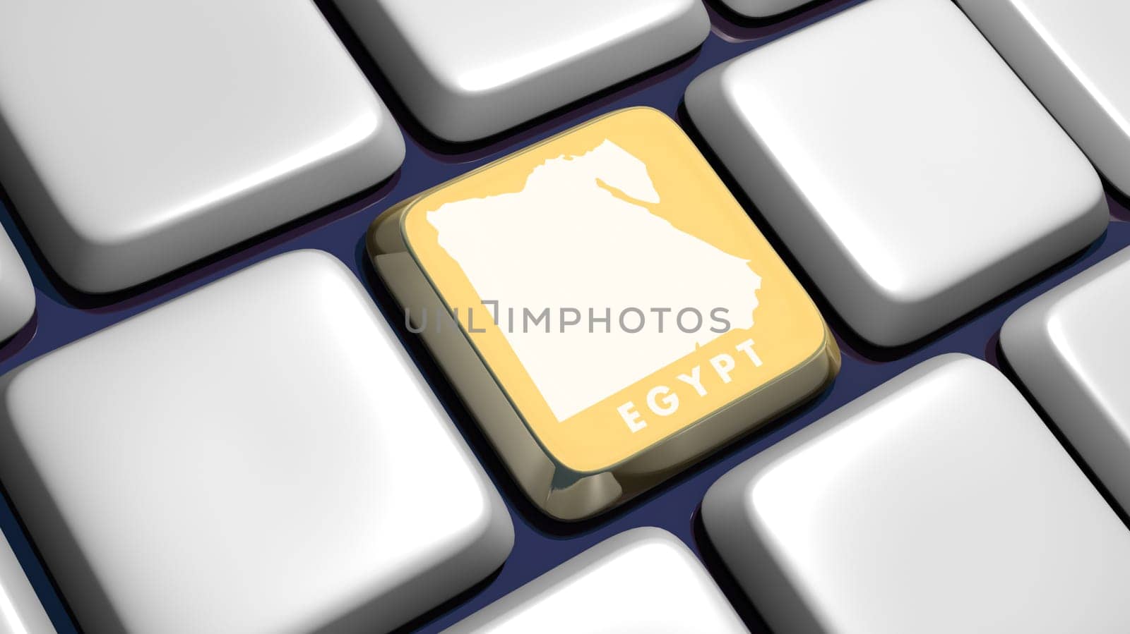 Keyboard (detail) with Egypt key - 3d made