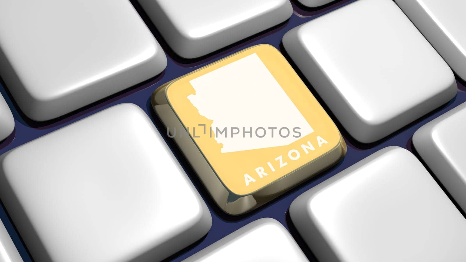 Keyboard (detail) with Arizona map key - 3d made
