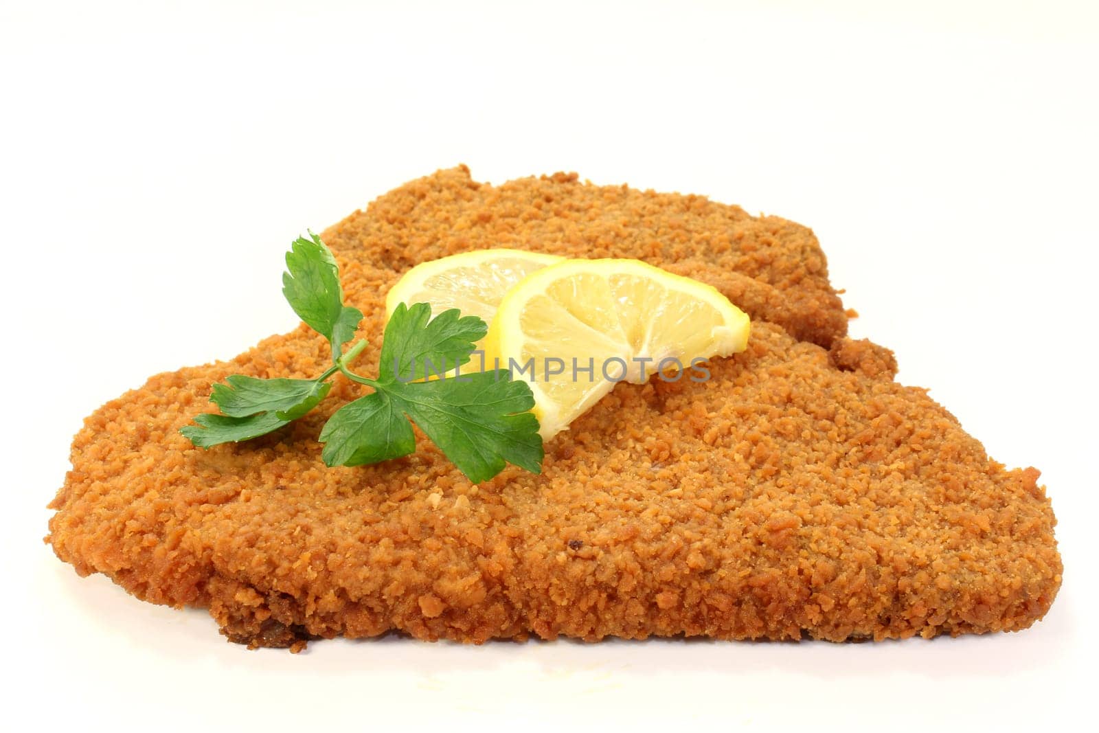 Viennese style schnitzel with lemon and parsley