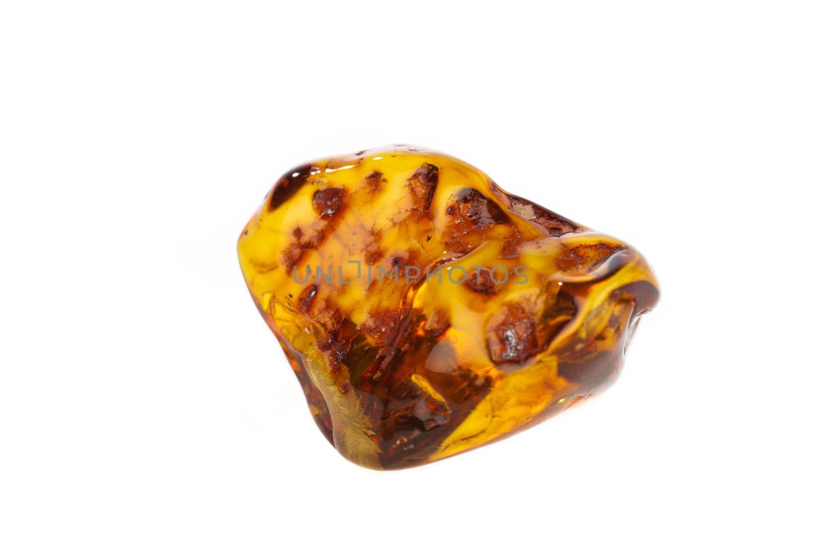 Great Baltic Sea amber against white background