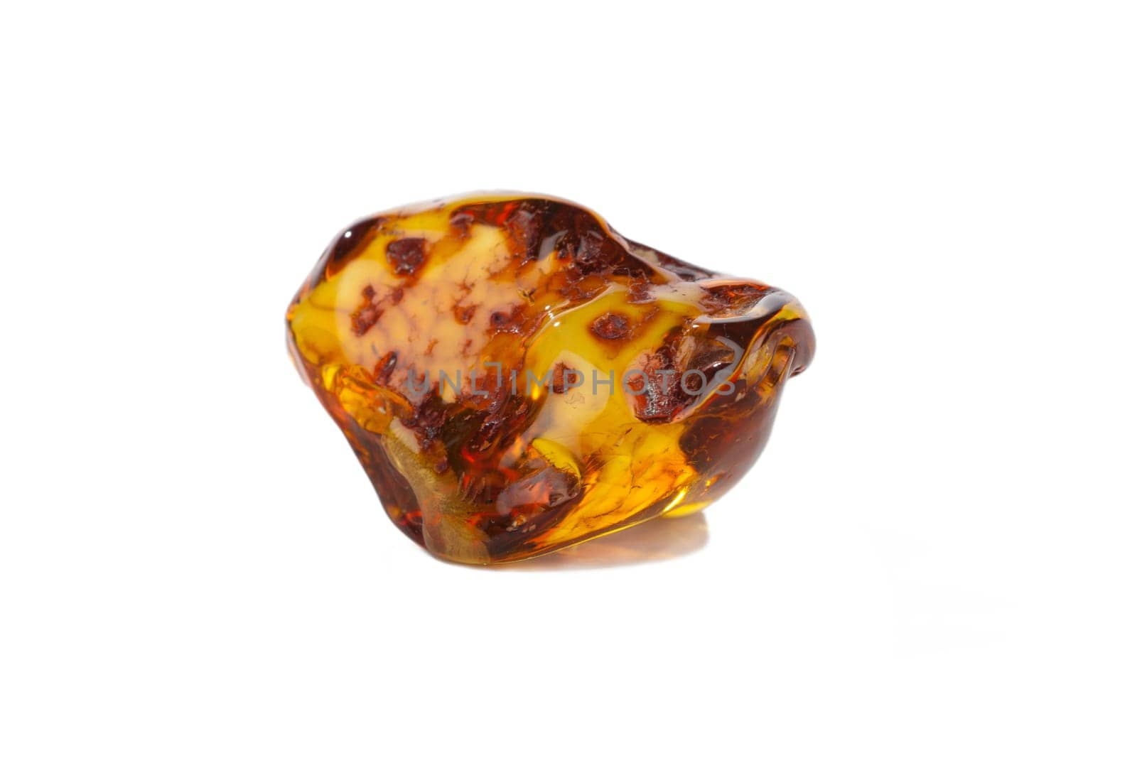 Great Baltic Sea amber against white background