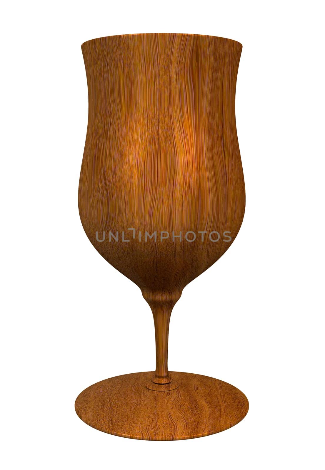 3D made - illustration of a wood cup