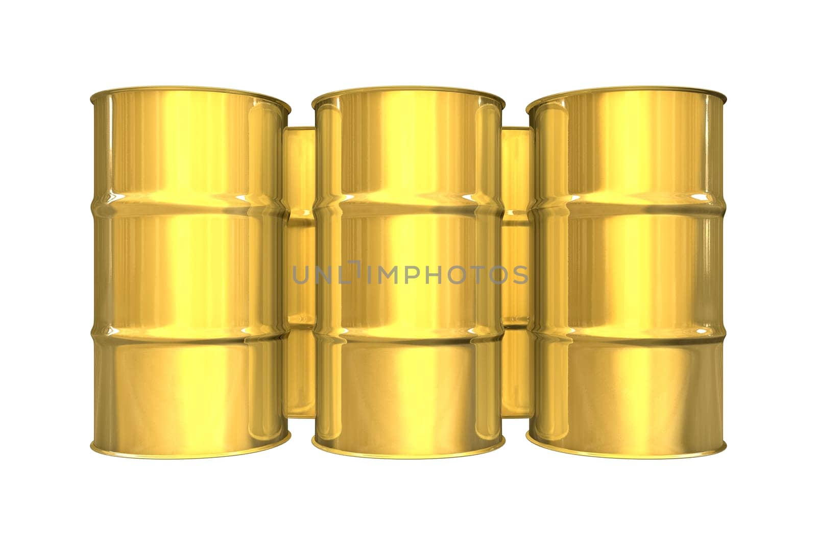 Gold oil barrels - 3d
