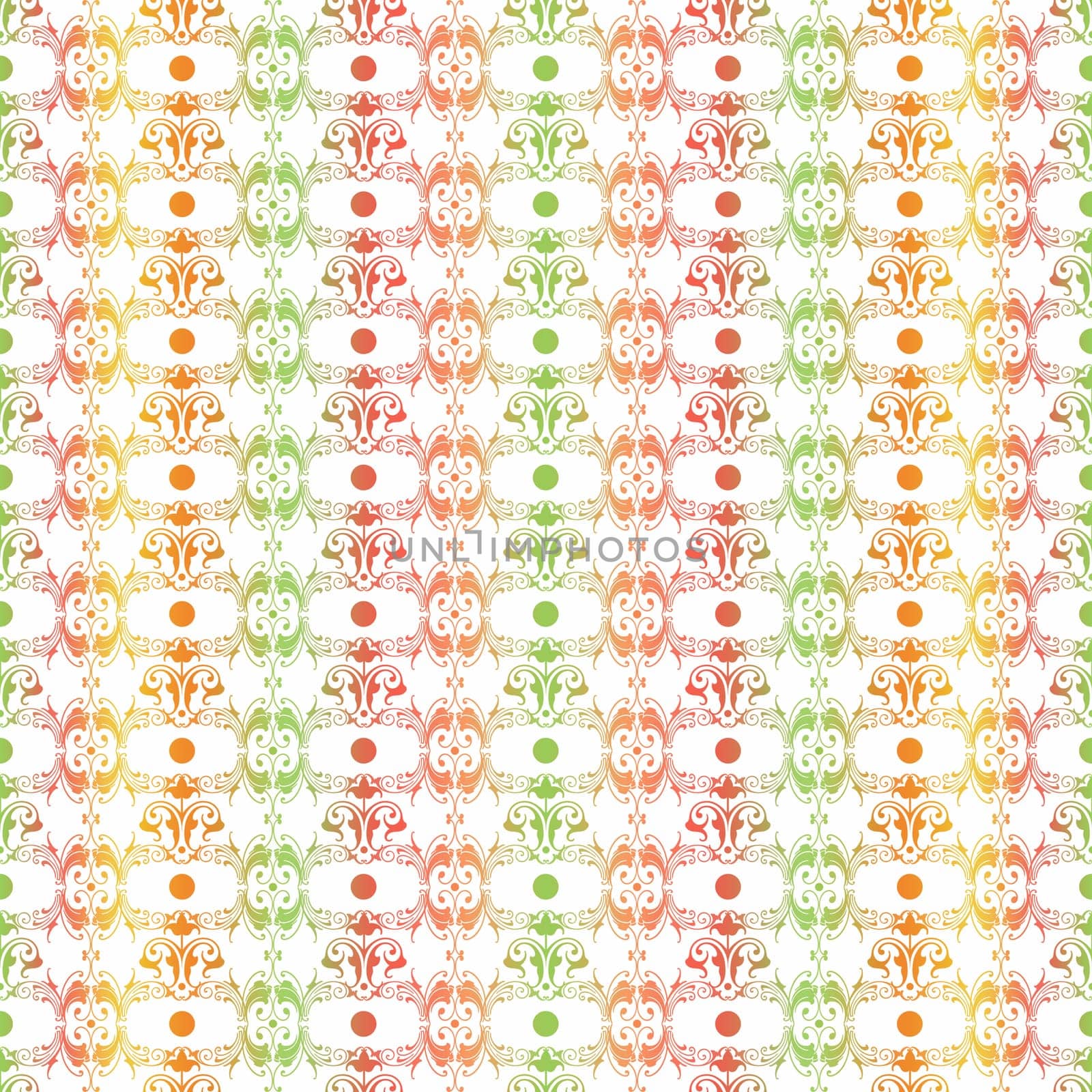Seamless pattern of hearts and floral