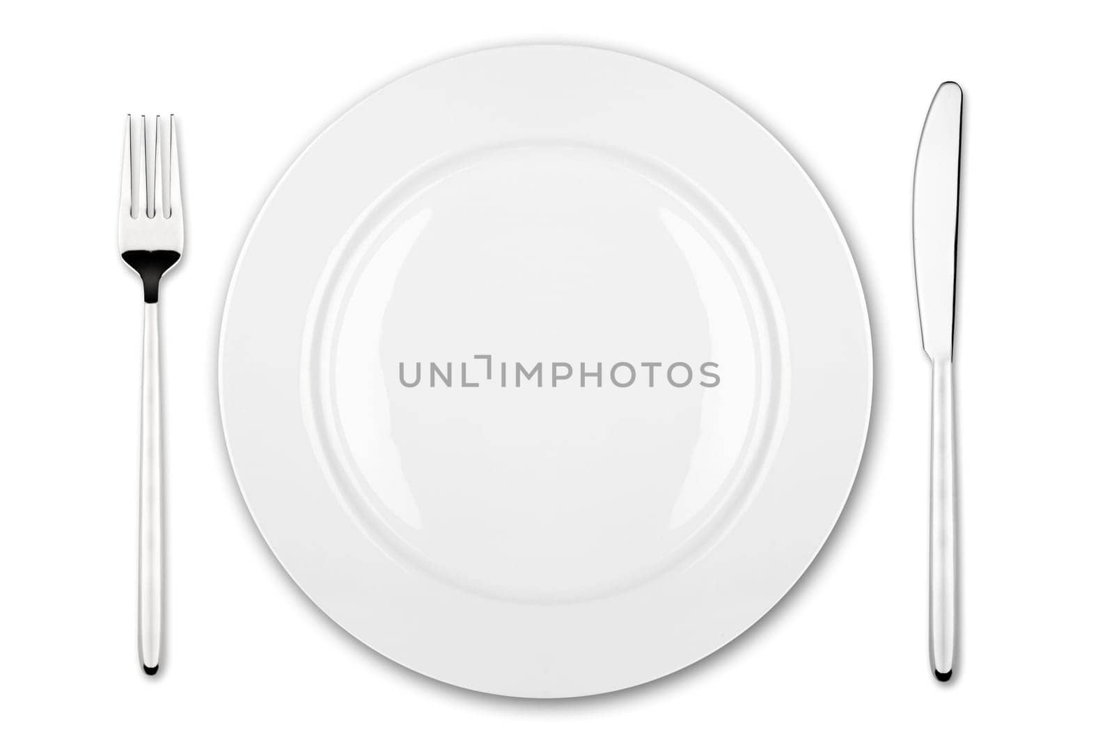 set table with plate,fork and knife.
