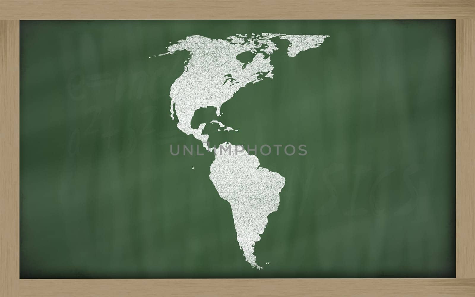 drawing of america on blackboard, drawn by chalk