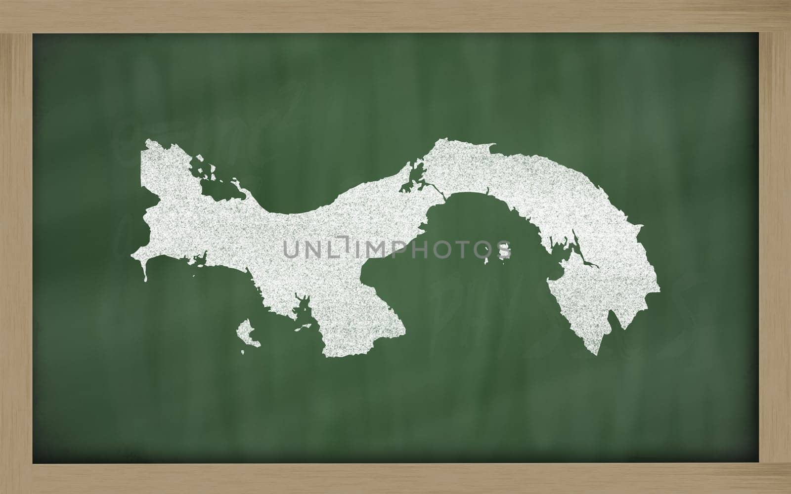 drawing of panama on blackboard, drawn by chalk