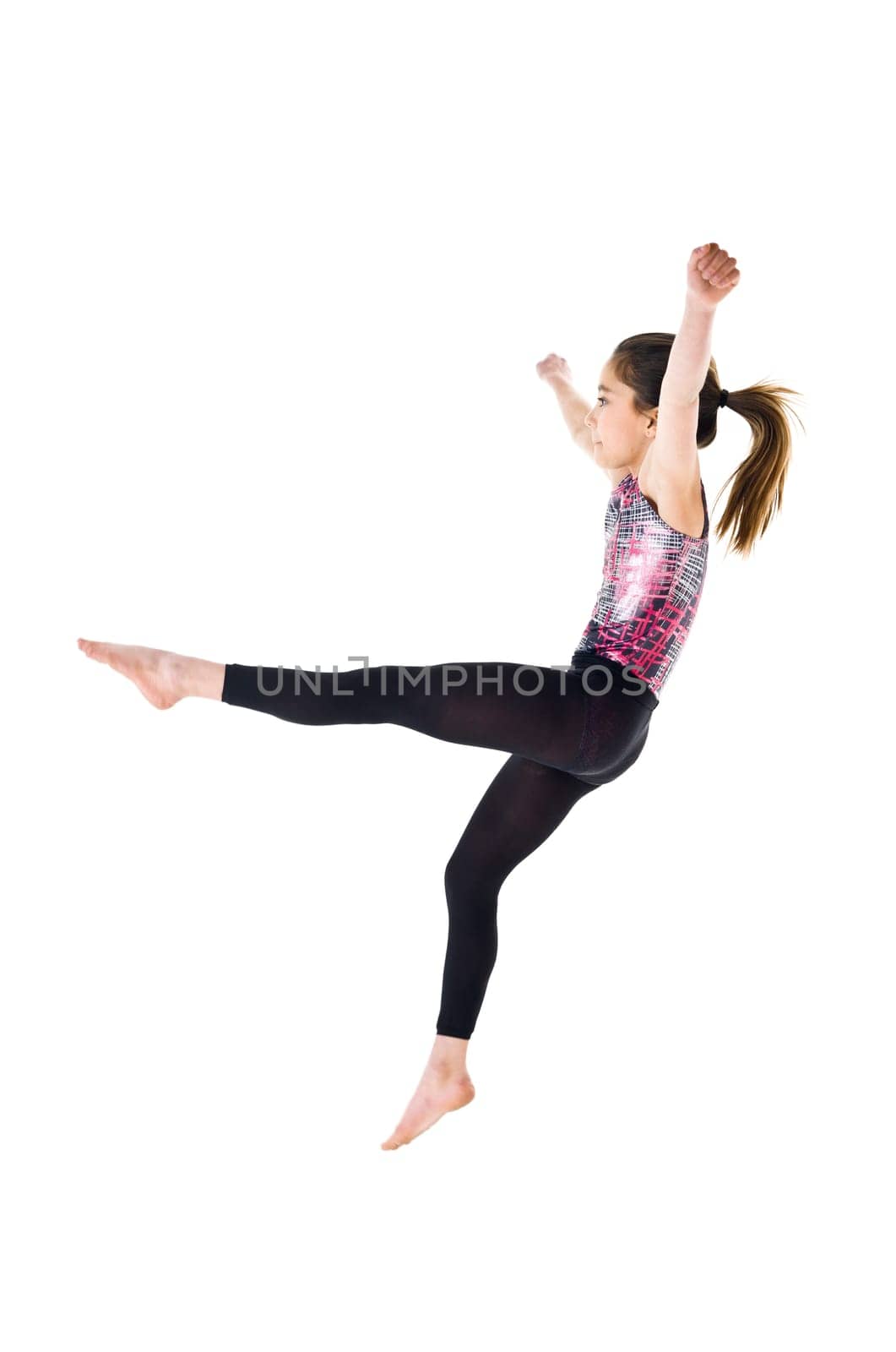 Young Gymnastic Girl isolated on white background