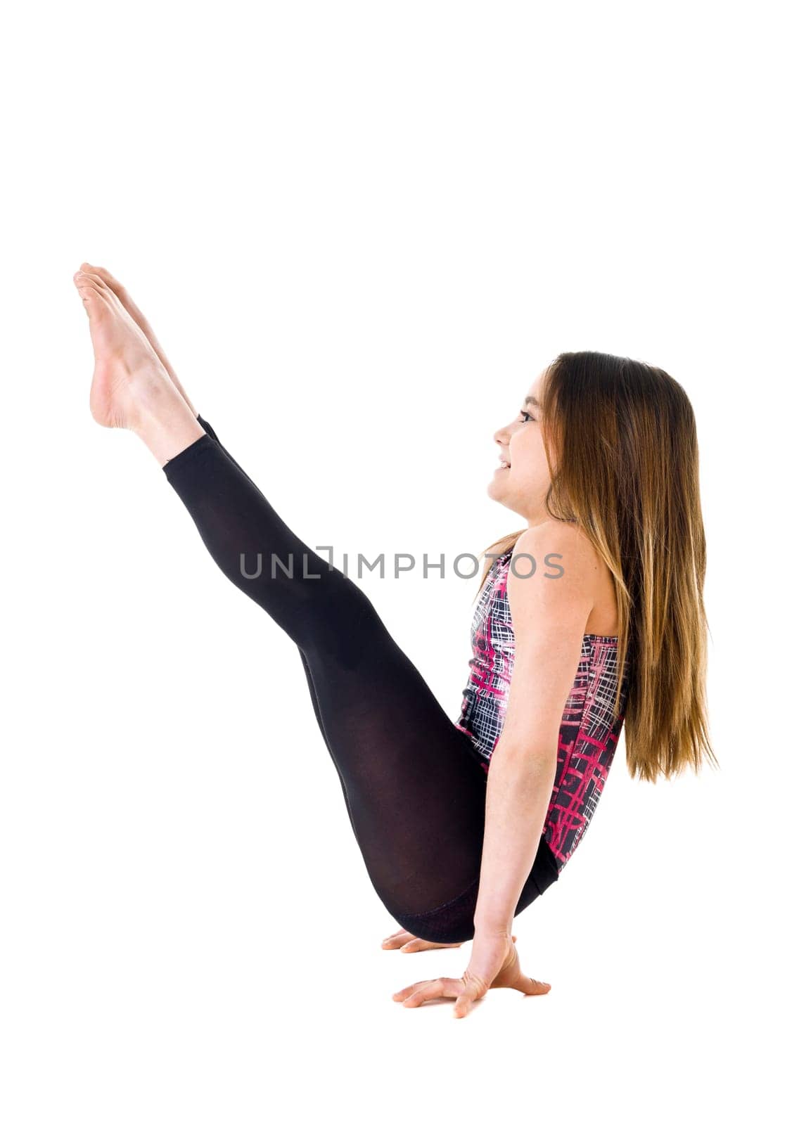 Young Gymnastic Girl isolated on white background