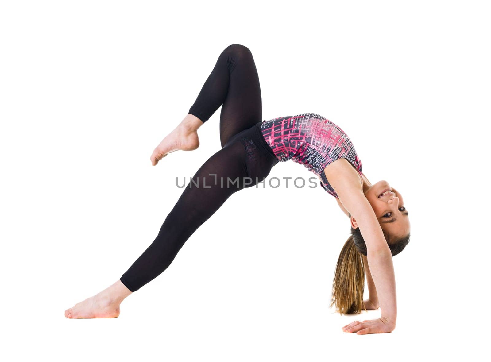 Young Gymnastic Girl isolated on white background