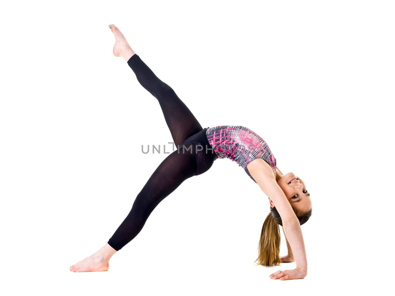 Young Gymnastic Girl isolated on white background