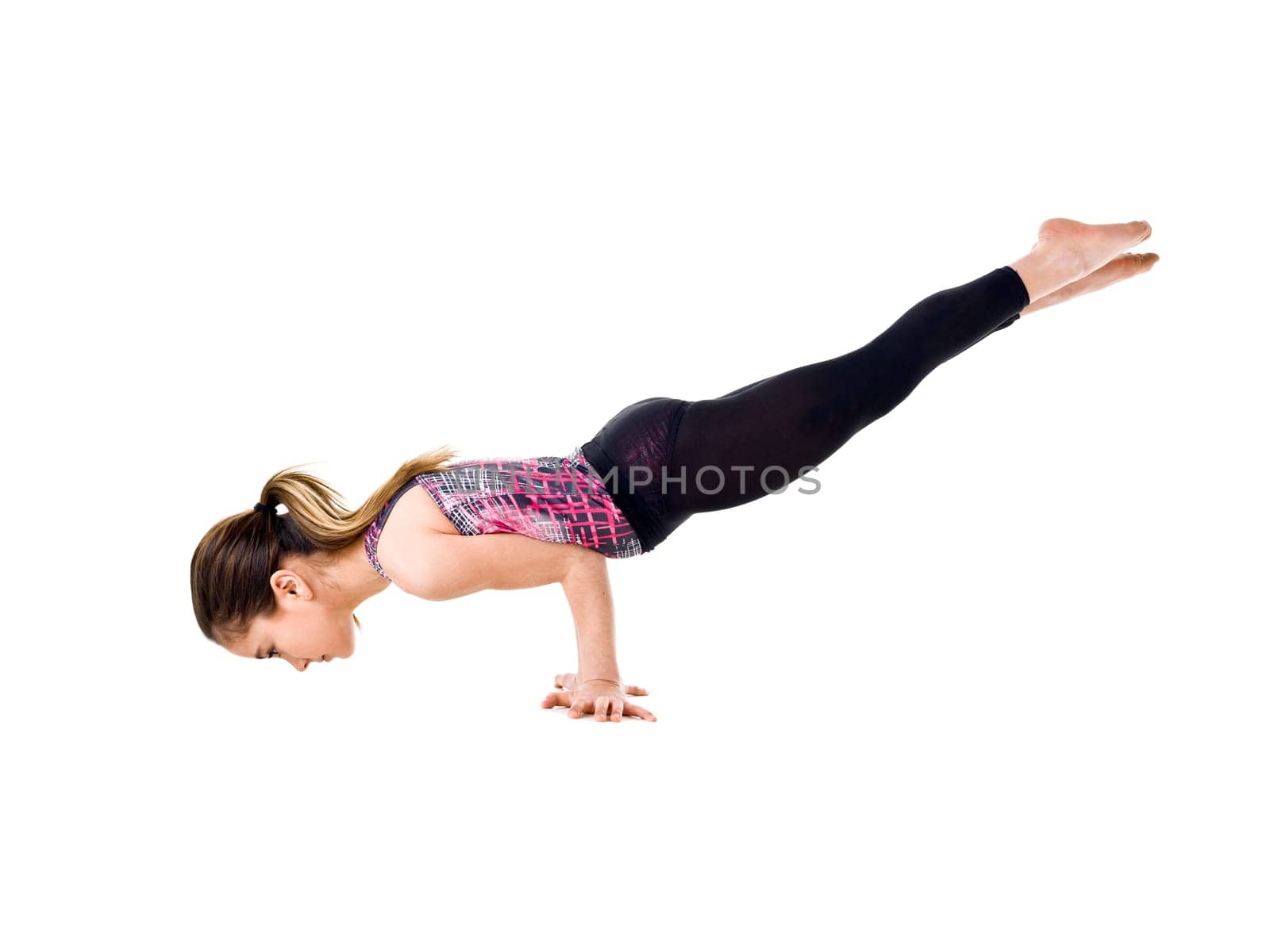 Young Gymnastic Girl isolated on white background