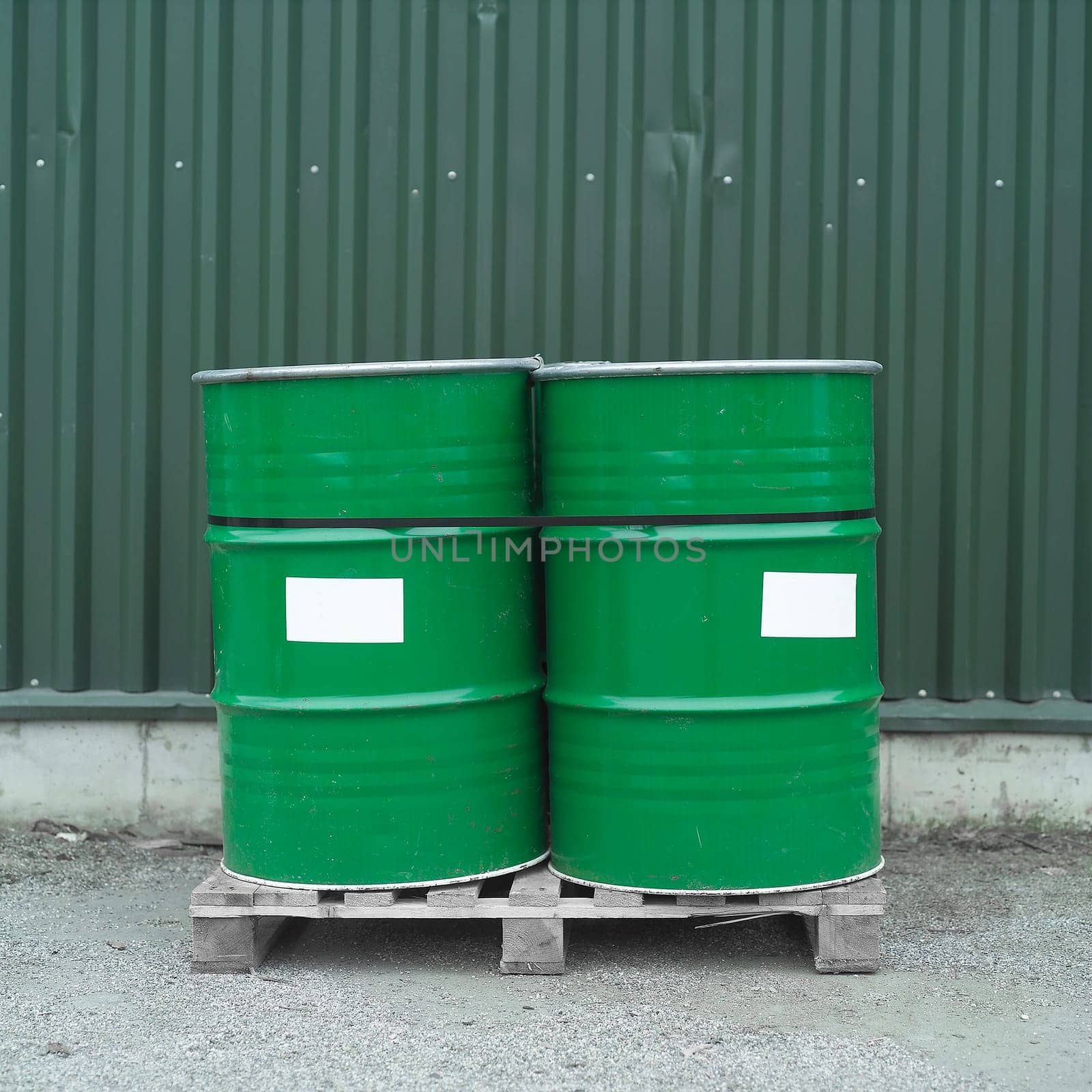 Two Green Oil Drums