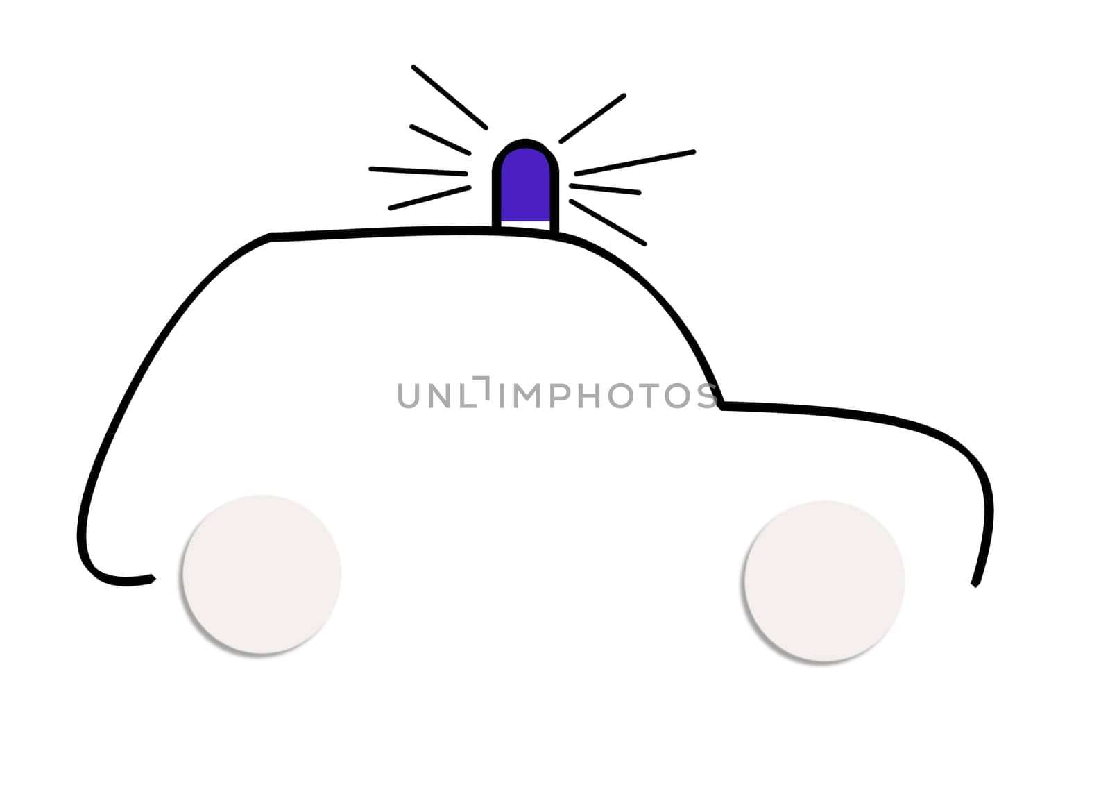 Car with blue lights