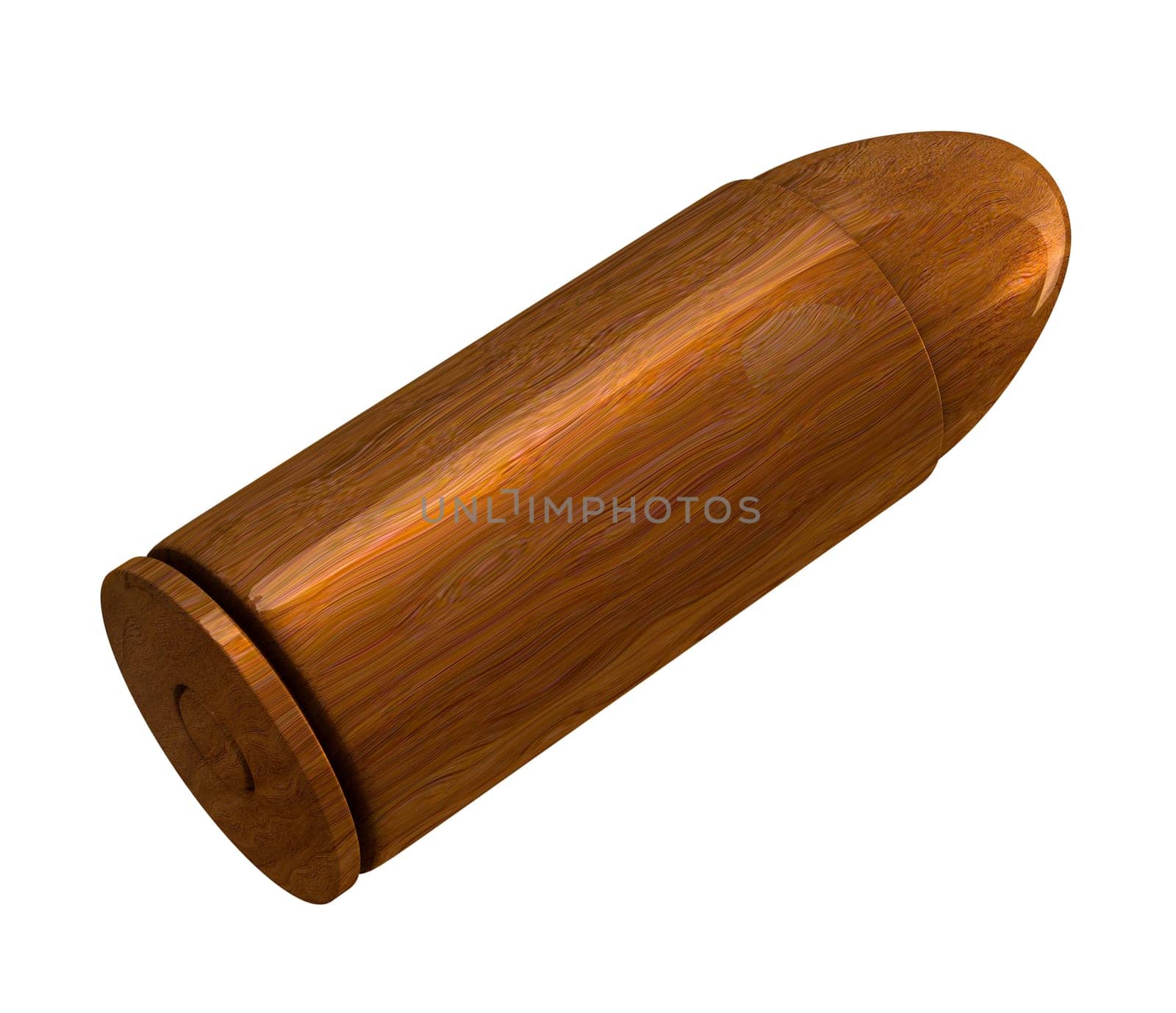 3d made - bullet made of wood