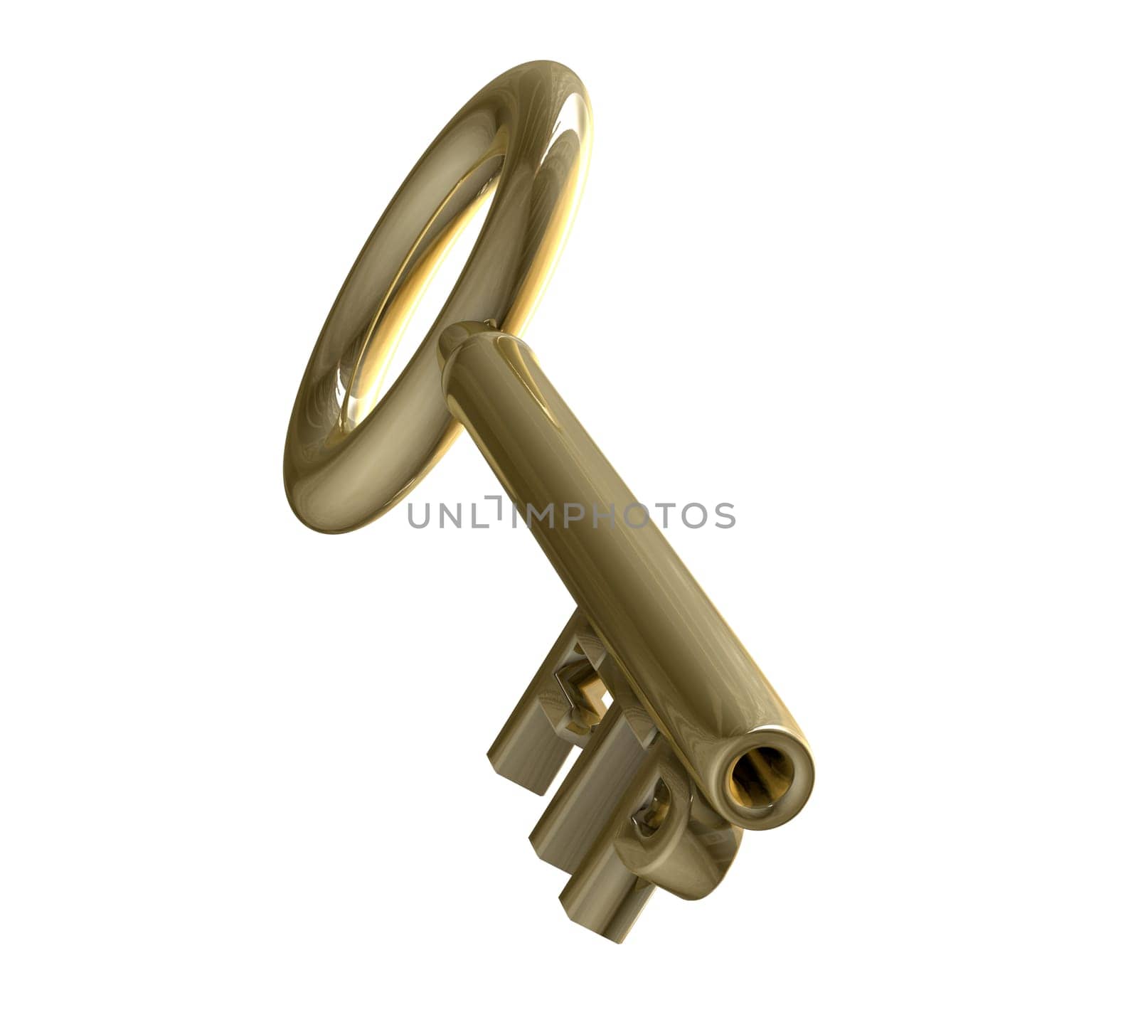 key in gold with FTP text (3d made)