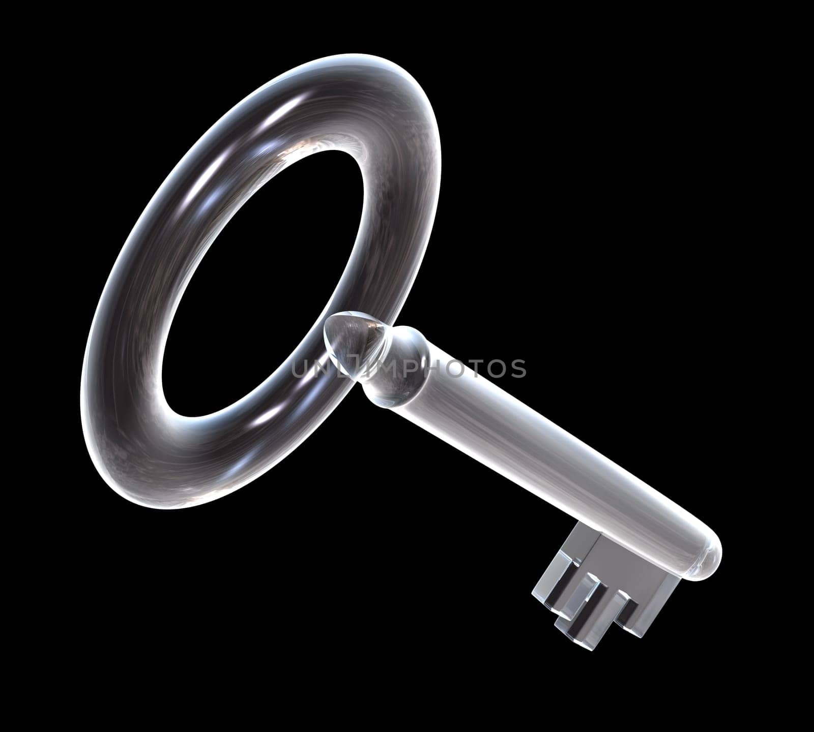 key in glass (3d made)