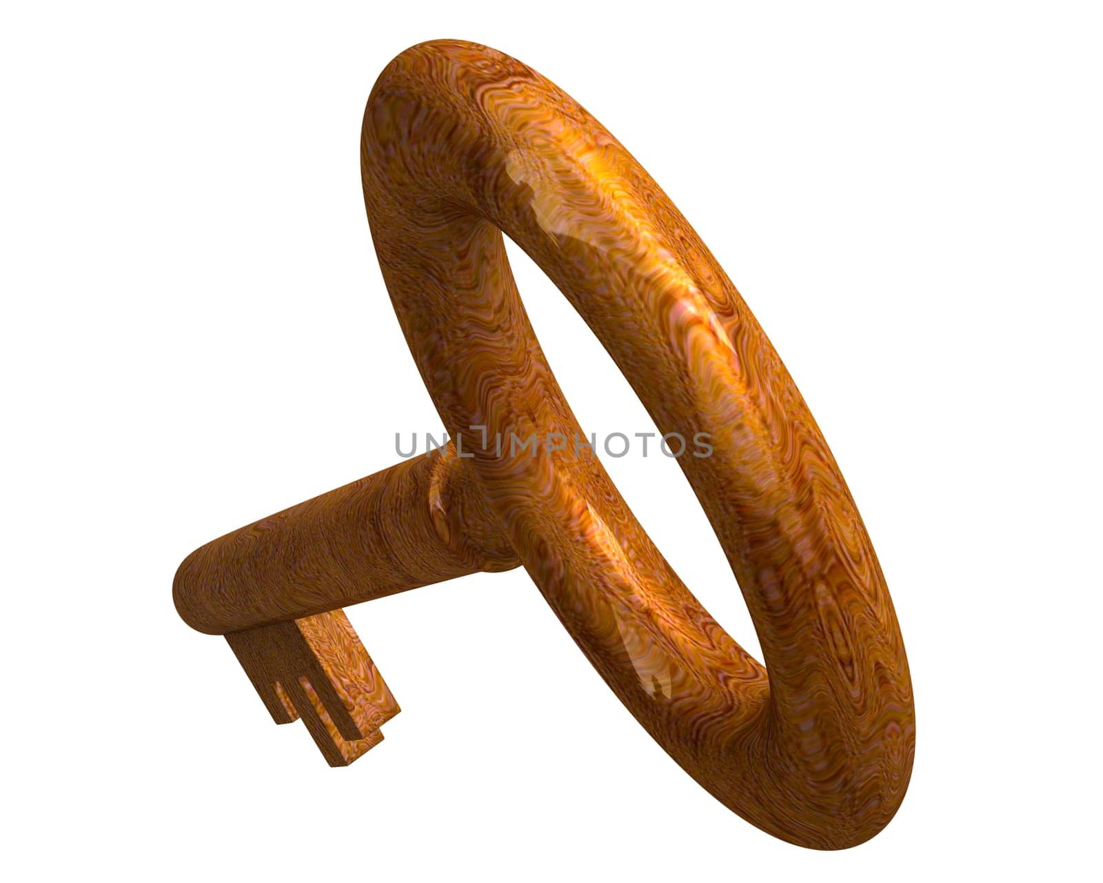 key in wood (3d)