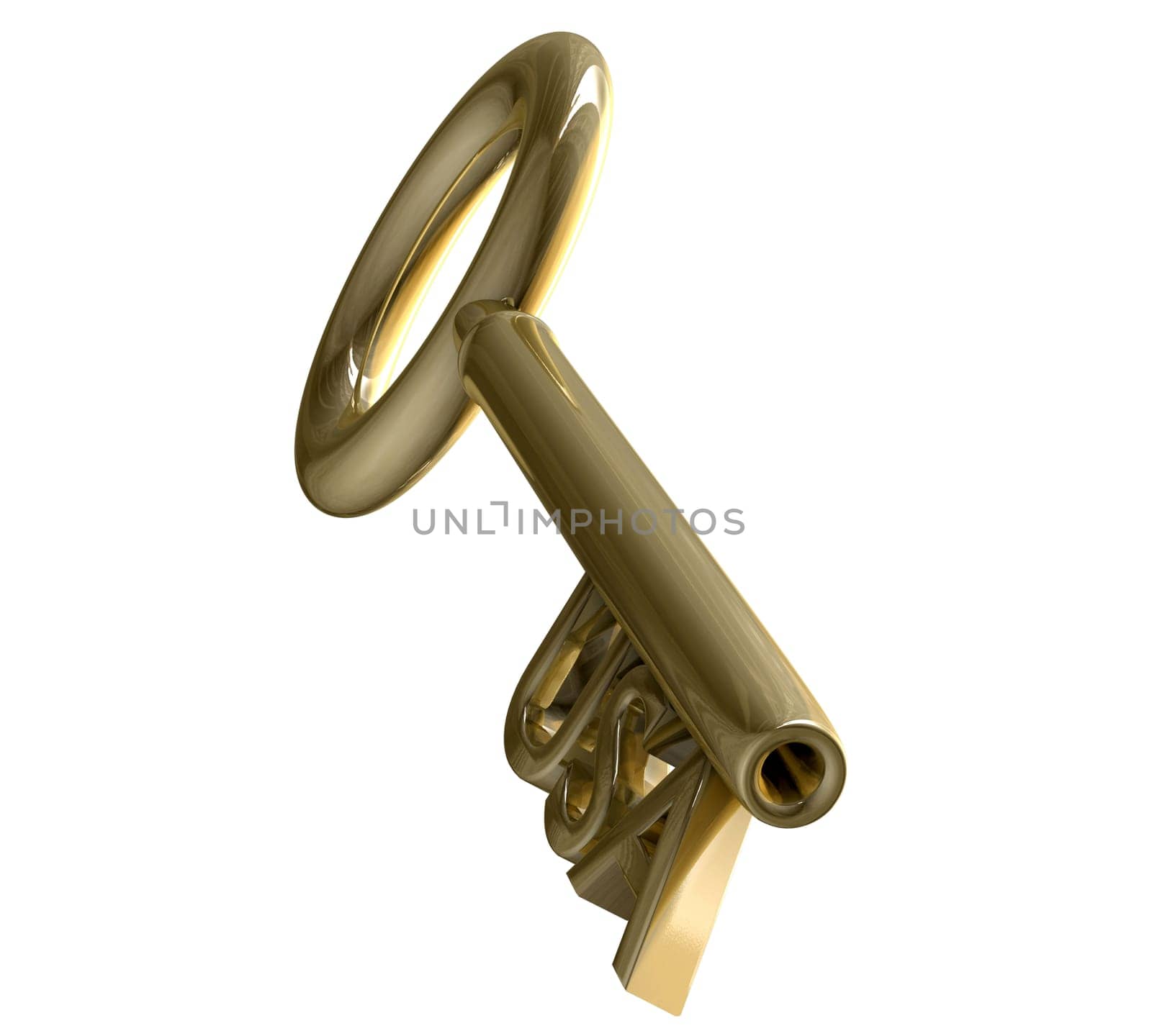 key in gold with USA text (3d made)