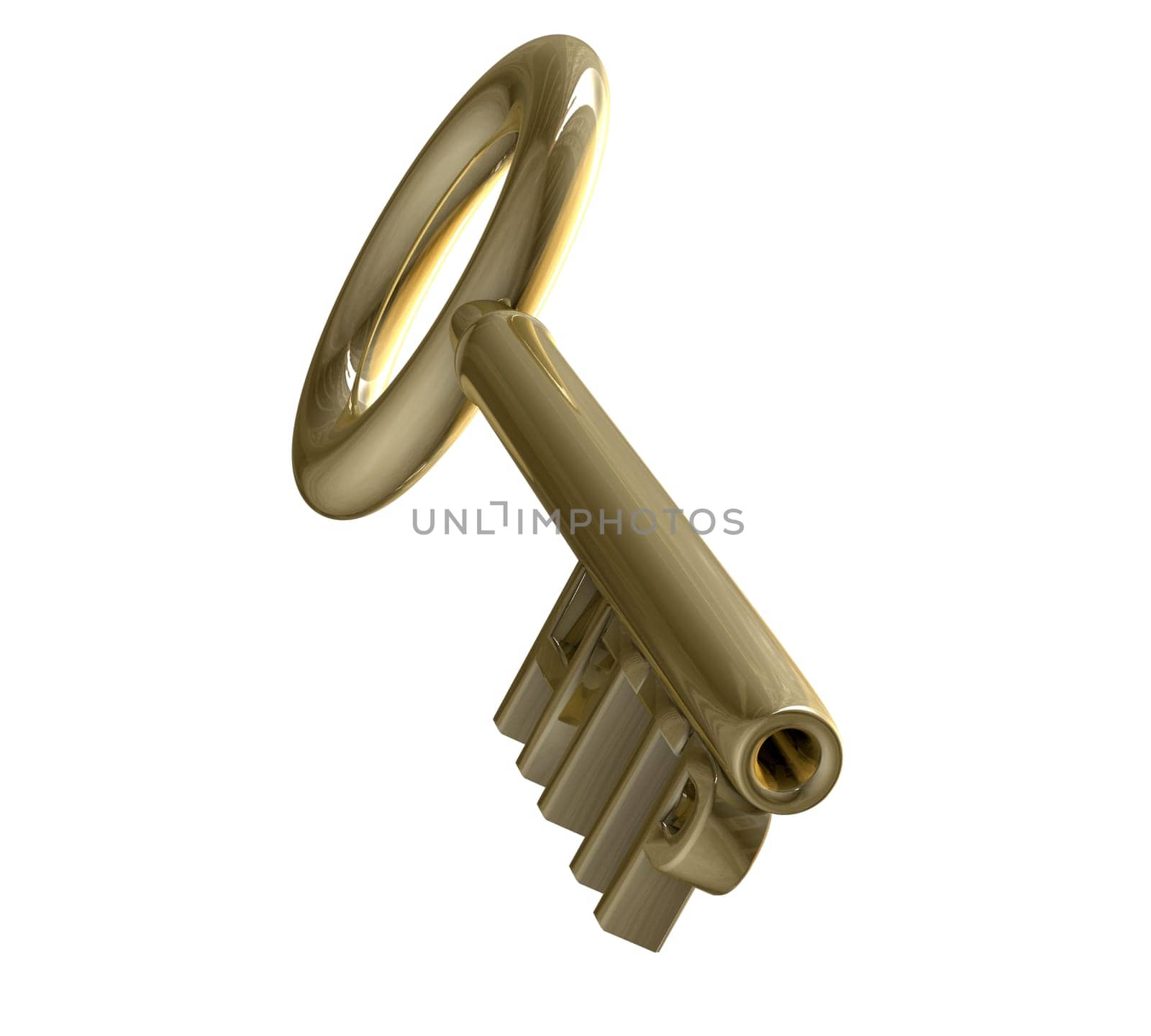 key in gold with HTTP text (3d made)
