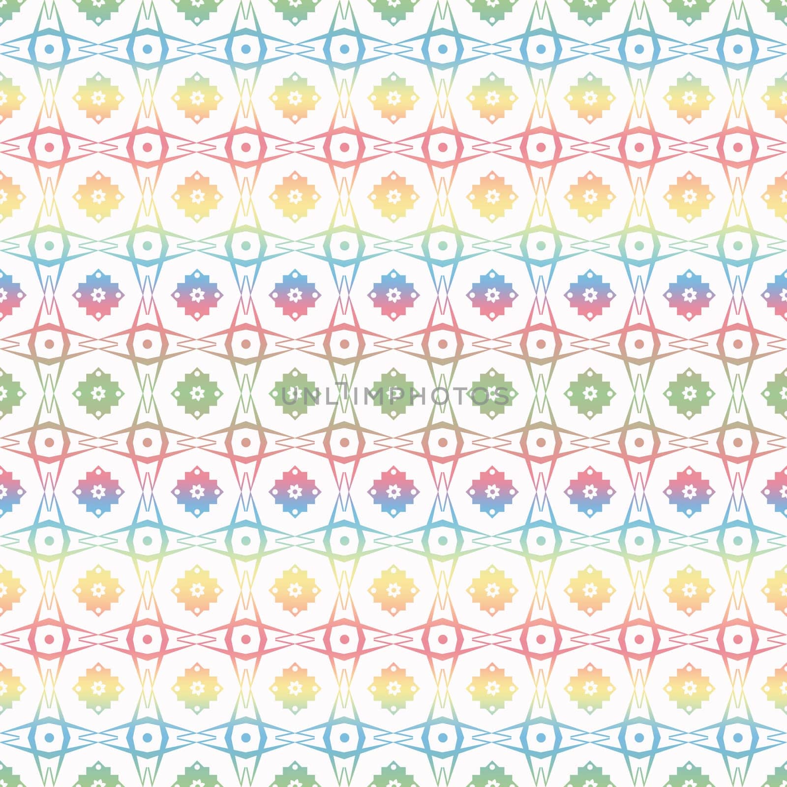 Seamless pattern of hearts and floral
