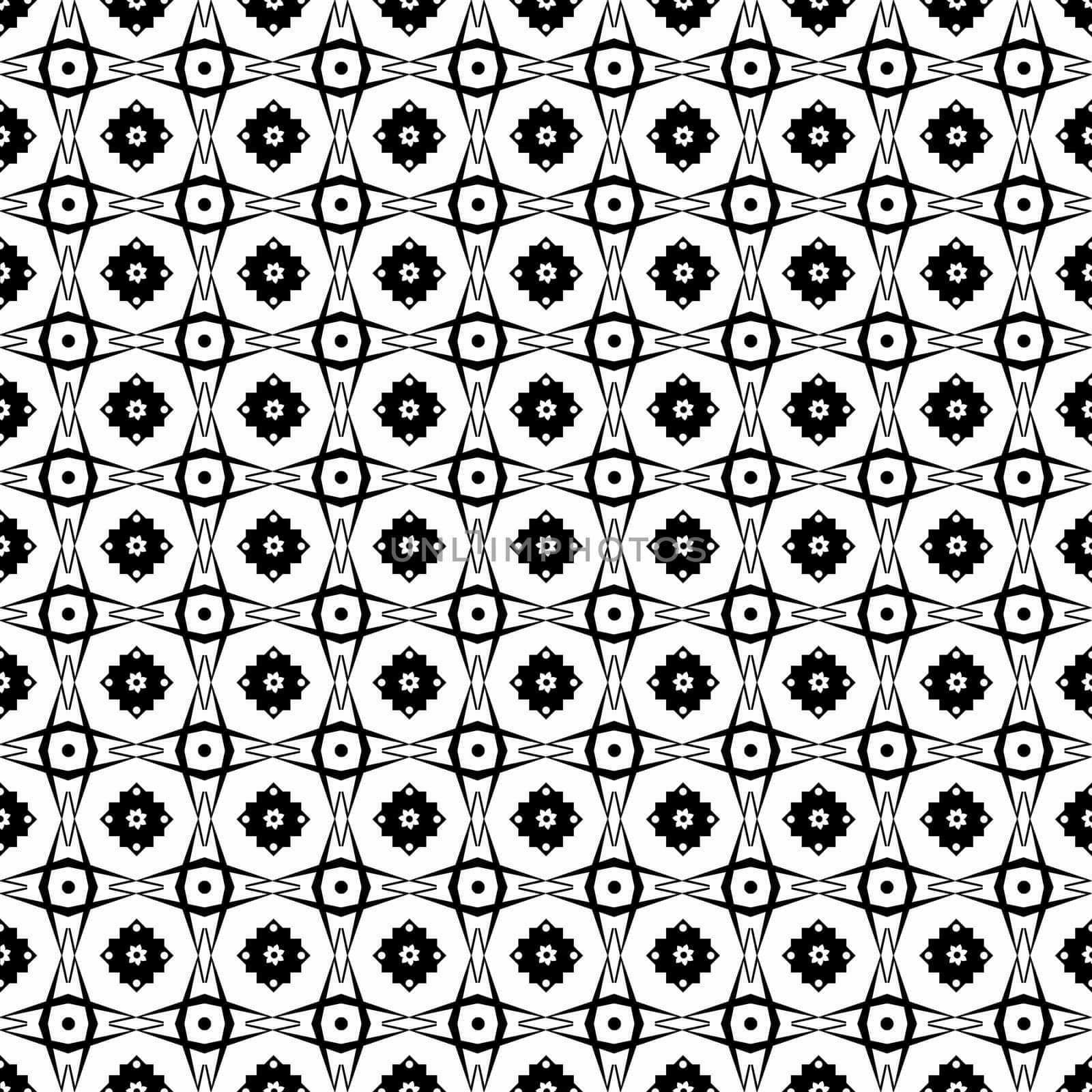 Seamless pattern of hearts and floral