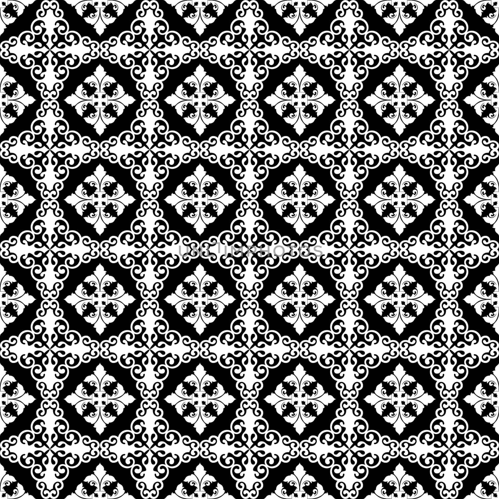 Seamless pattern of hearts and floral