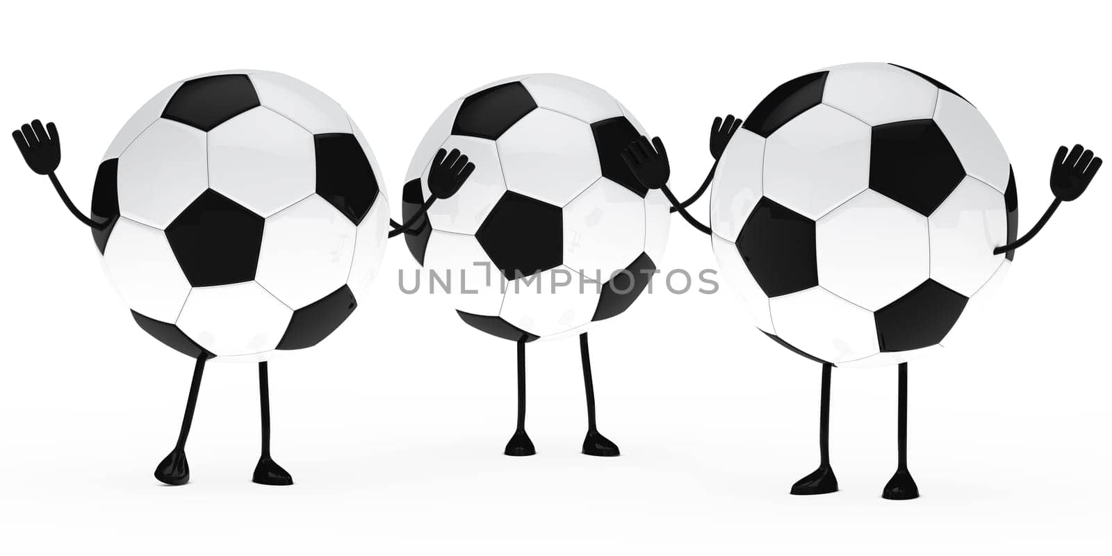 football figure wave hands on white background