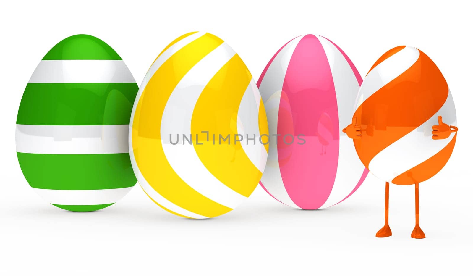 orange white easter egg figure show top