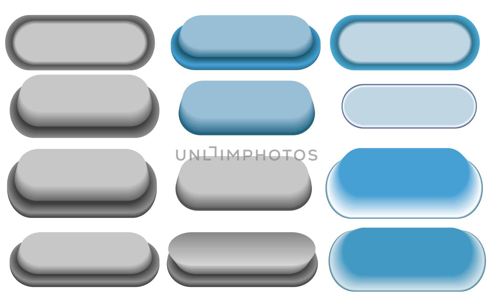 Set of the buttons - plastic buttons - website navigation