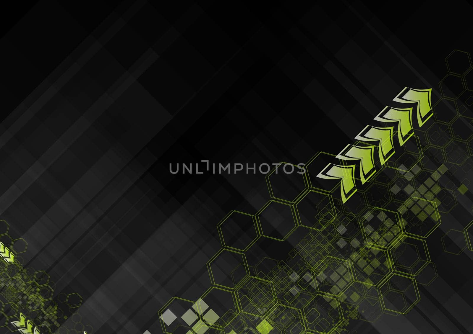 Green geometrical elements on black background. Eps 10 vector