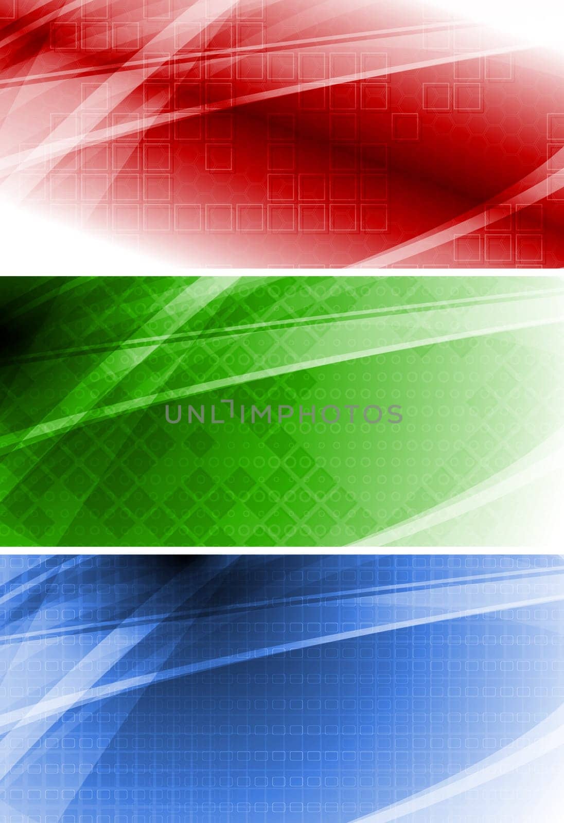 Set of colourful tech banners - eps 10