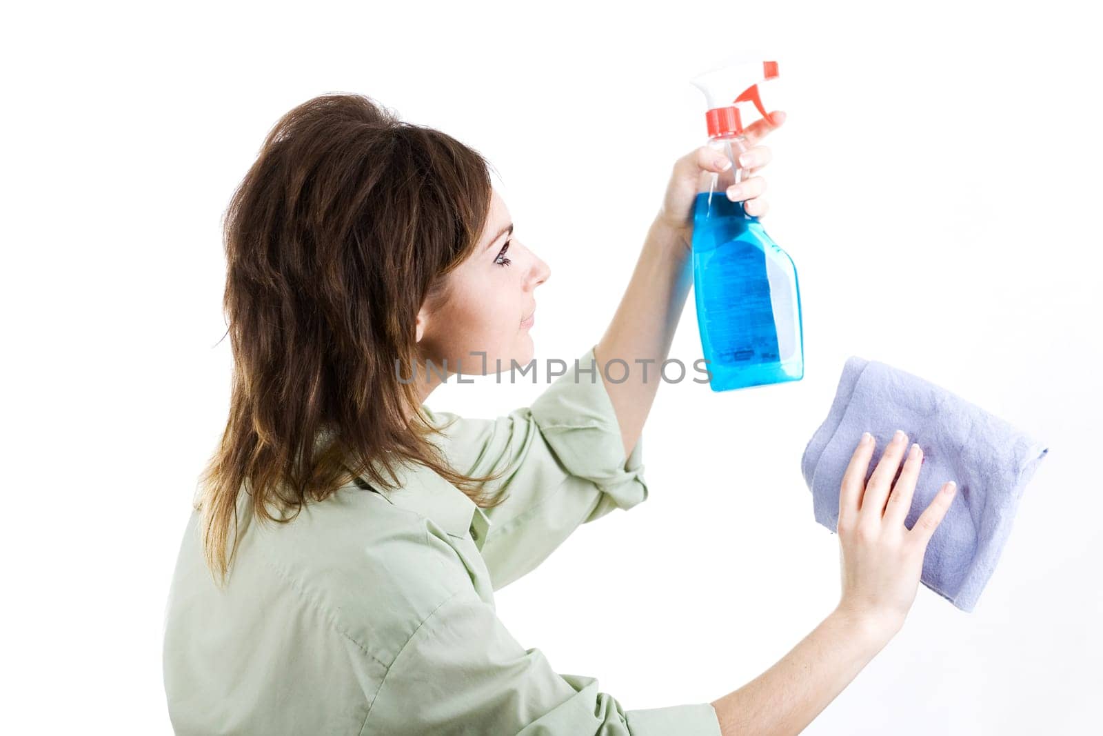 An image of nice girl with towel in her hand