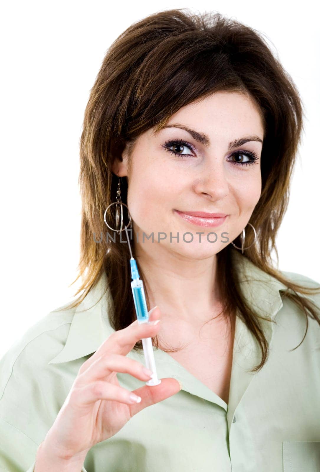 A nurse with an injection