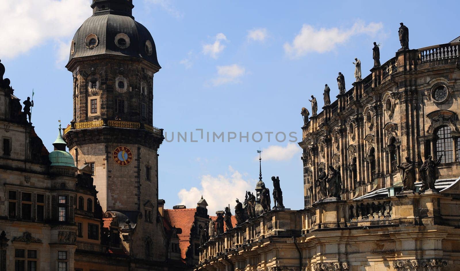 Cathedral and Residential Palace in Dresden Detail
