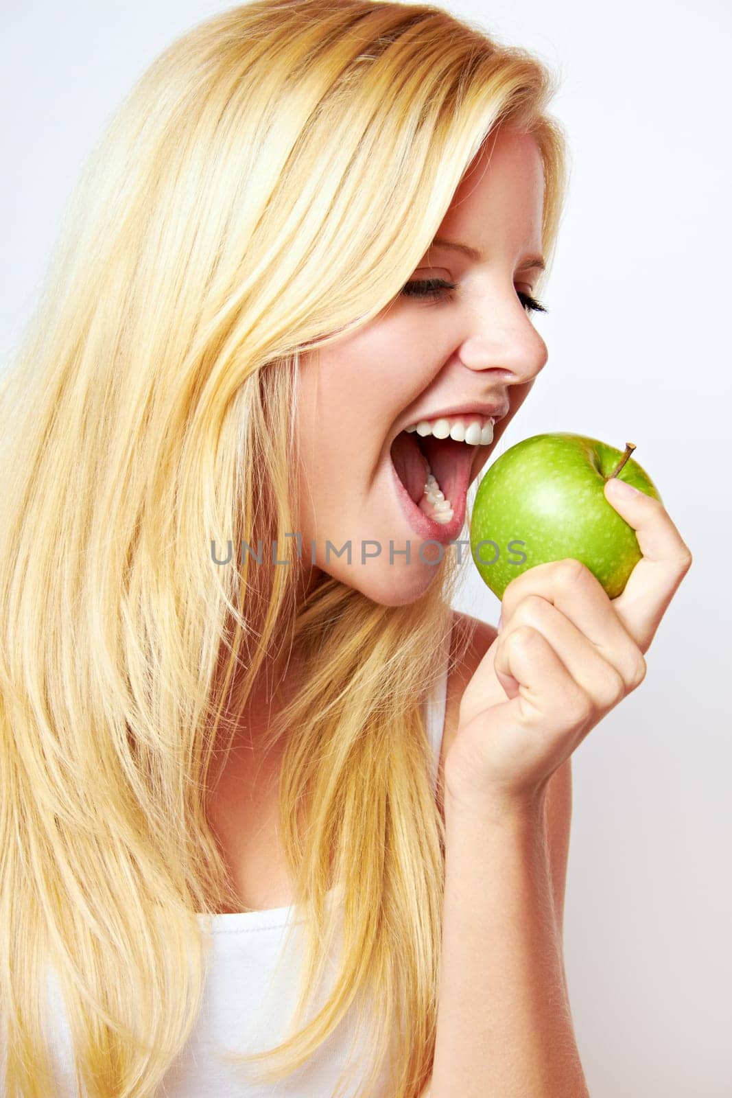 Young healthy woman with fruit
