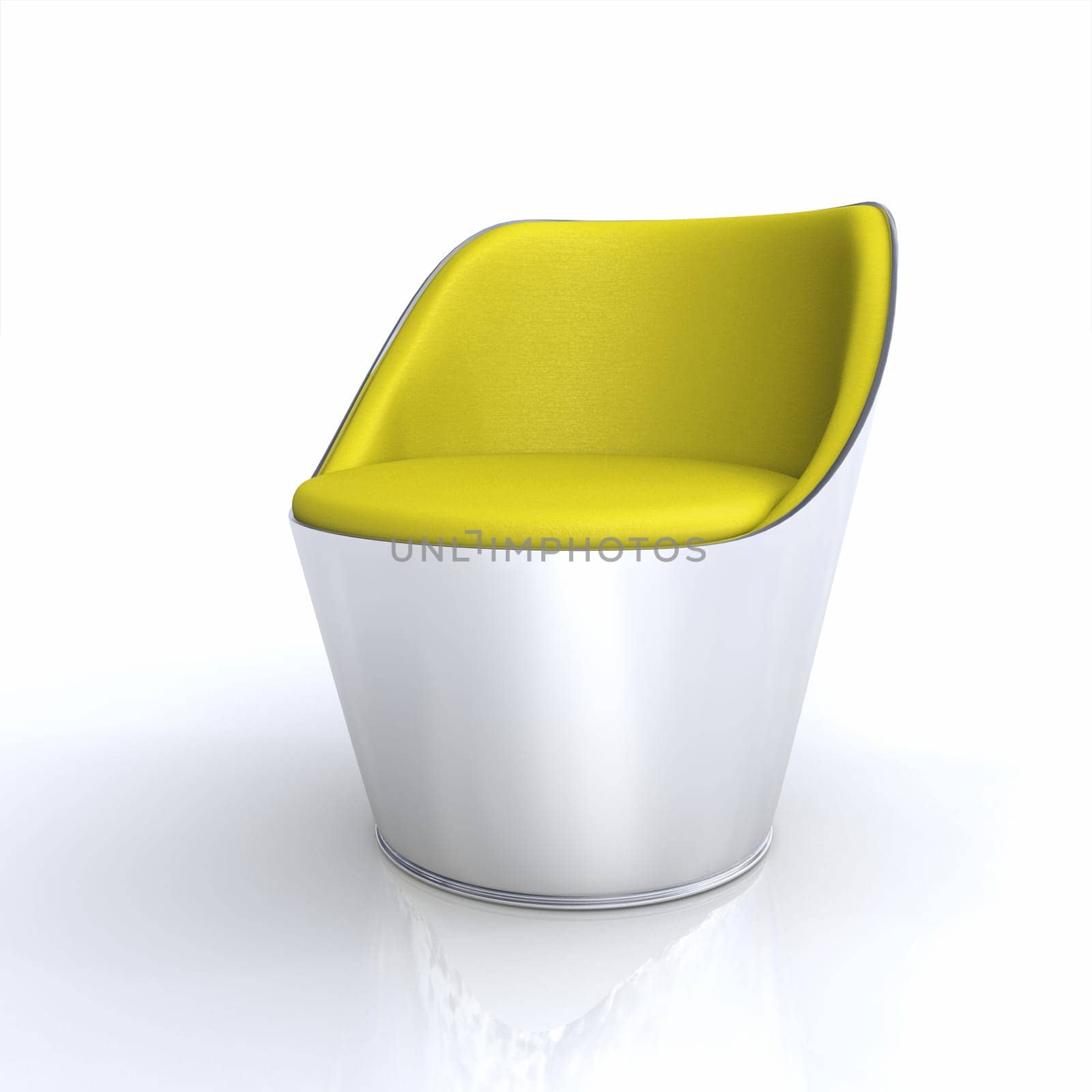 Designer Armchair Silver Yellow 2