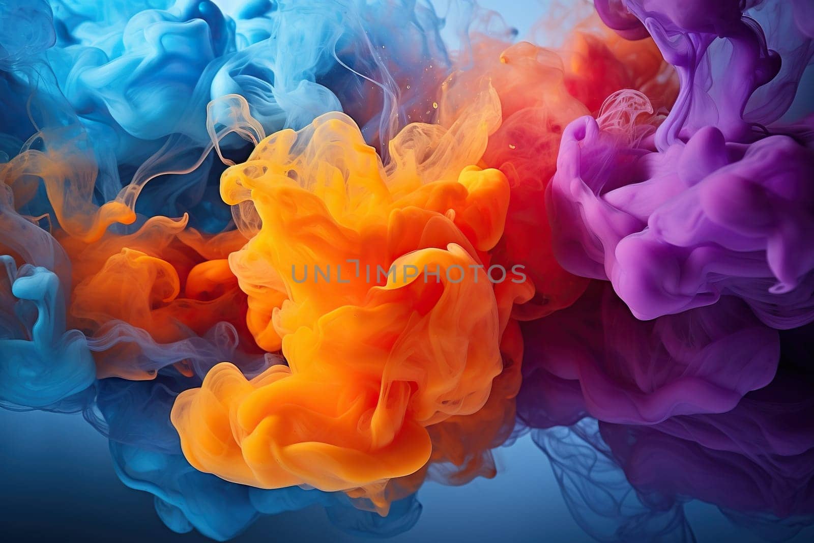 Ink in water. Splash of colors of different colors. Abstract color background.