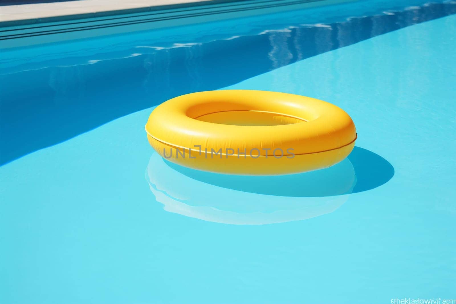 pool bright float emergency vacation security sunlight fun circle ring yellow summer party sunny children water rescue blue resort play. Generative AI.